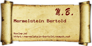 Mermelstein Bertold névjegykártya